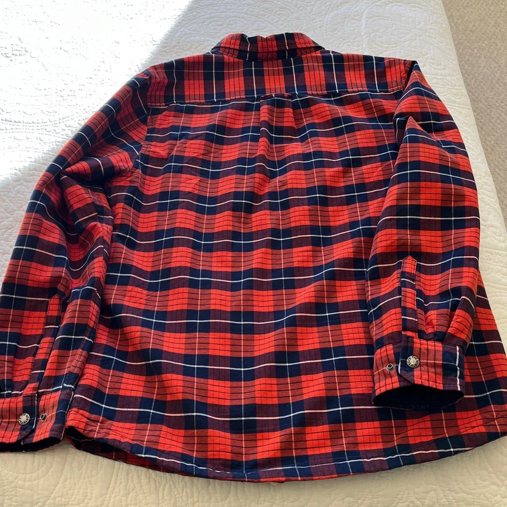 The North Face Plaid‎ Shacket Men’s Large Insulated Jacket Blue Orange Hiking